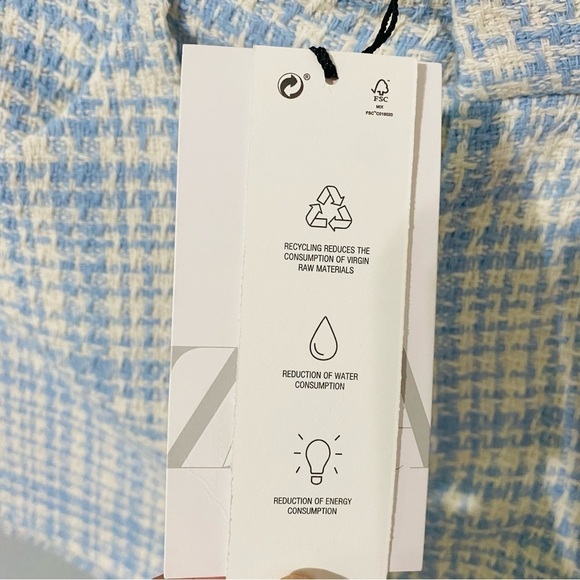 Zara Bloggers‎ Favorite Blue Structured Hight Waisted Shorts with Pockets Size L - Picture 8 of 15